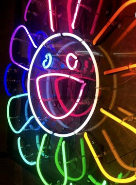 neonlight定制潮牌太阳花霓虹灯潮流挂件店铺招牌揽客装饰灯酒吧