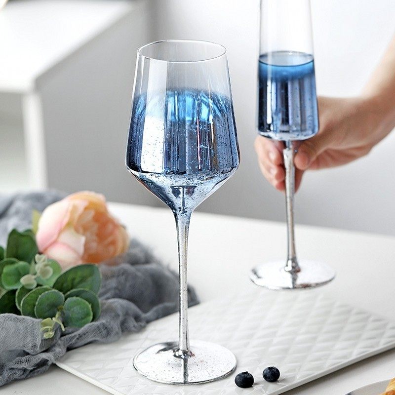 高颜值ins星空酒杯高脚杯家用水晶玻璃红酒杯套装香槟杯鸡尾酒杯