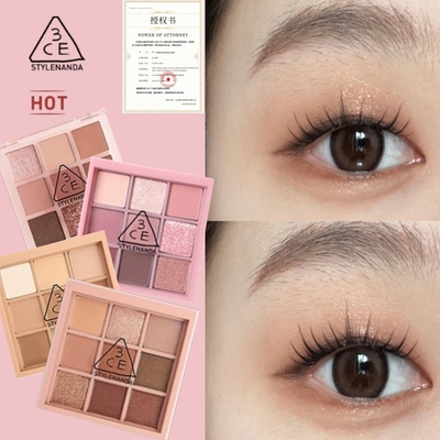 3ce/三熹玉9色眼影盘九宫格overtake橘棕盘烟粉/芋泥/深棕哑光盘