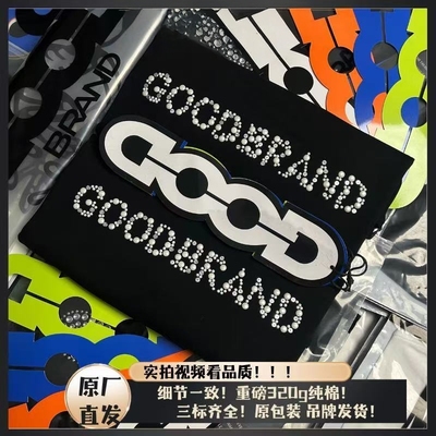 正确版本 goodbrand 老白同款短袖珠片标语basic感t恤男女衫