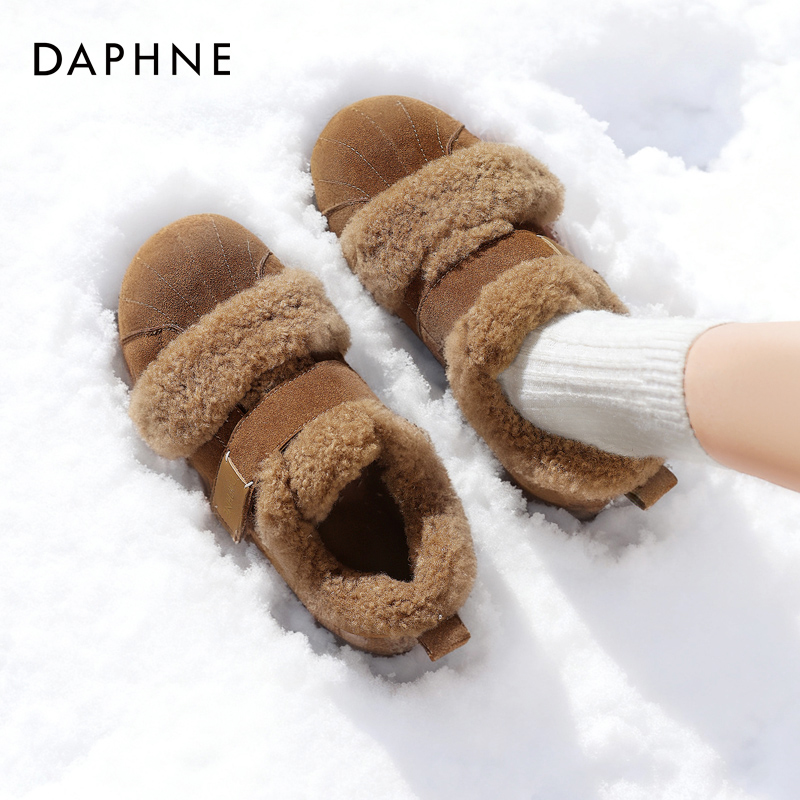 达芙妮官网女鞋！加绒保暖勃肯鞋