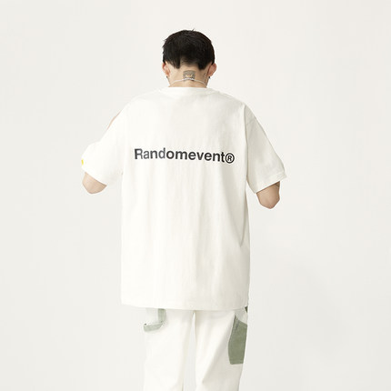 Randomevent春夏季上衣印花重磅短袖情侣打底基础款T恤240g