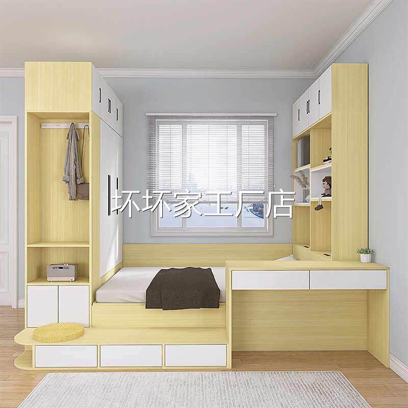 香港包安装包邮床与书桌一体衣柜床小户型榻榻米储物柜组合卧室家,住宅家具,衣柜床,淘宝优惠券,粉丝福利购,淘宝优惠卷