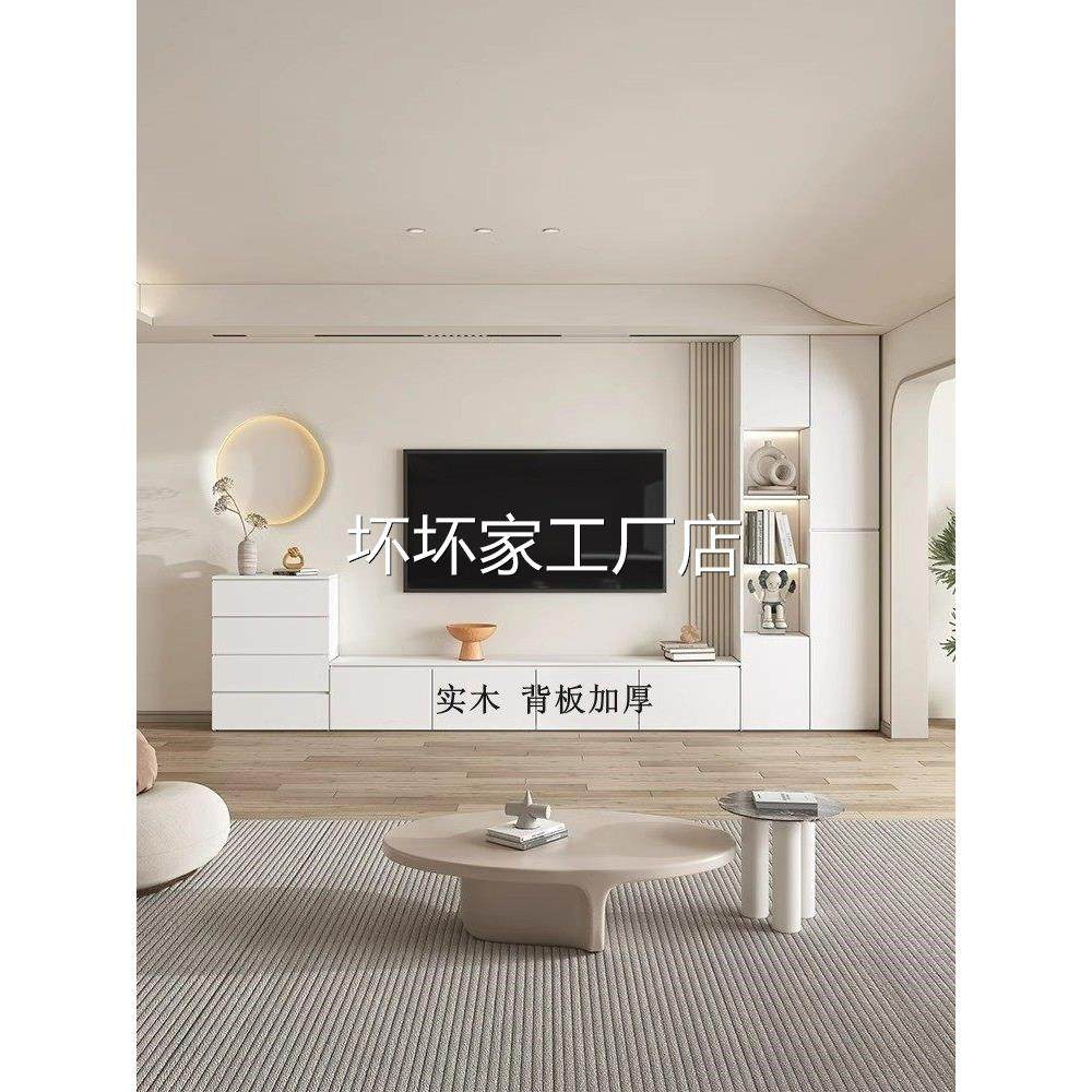 香港包安装包邮客厅实木电视柜储物柜一体组合定制客厅家具满墙电,住宅家具,电视柜,淘宝优惠券,粉丝福利购,淘宝优惠卷
