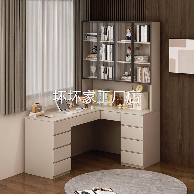 香港包安装包邮转角书桌书架一体家用电脑办公桌实木卧室单人学习,住宅家具,书桌,淘宝优惠券,粉丝福利购,淘宝优惠卷