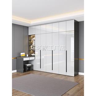 香港包安装包邮轻型豪华衣柜卧室家庭半书柜半衣柜与梳妆台书桌一