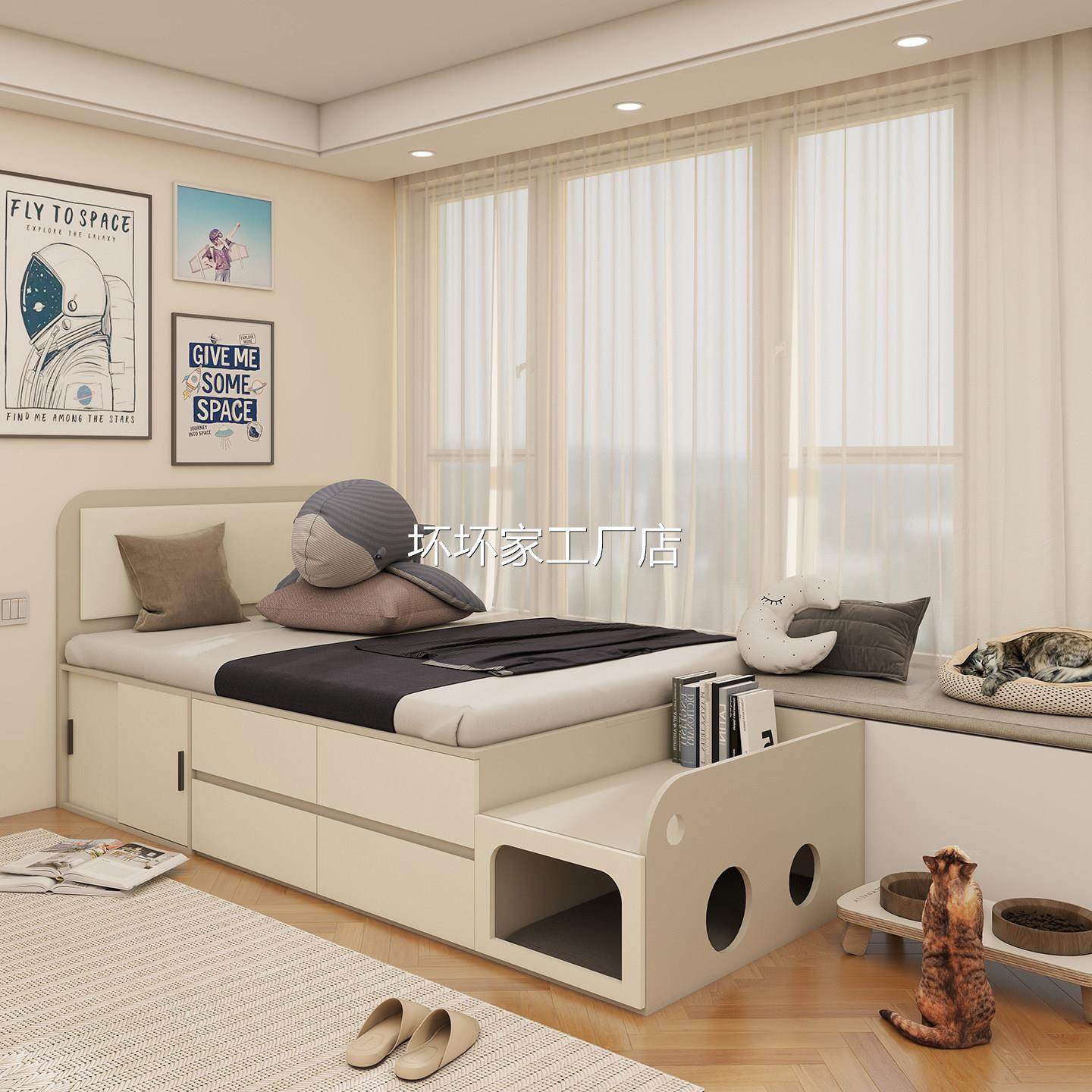 香港包安装包邮飘窗拼接床小户型飘窗台改造延伸加宽储物床省空间,住宅家具,板式床,淘宝优惠券,粉丝福利购,淘宝优惠卷