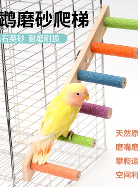 鹦鹉玩具小鸟云梯木梯互动爬梯磨爪嘴虎皮牡丹攀爬绳秋千配件用品