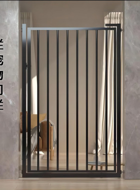黑色定制防猫门栏宠物围栏拦猫挡小狗栅杆咪护隔离专用免打孔室内
