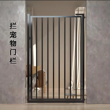 黑色定制防猫门栏宠物围栏拦猫挡小狗栅杆咪护隔离专用免打孔室内