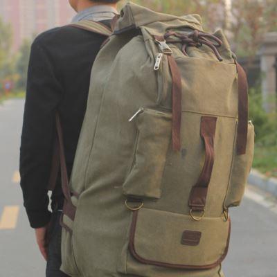 。110L超大容量帆布双肩男旅行大号背包户外登山旅游打工行李包背