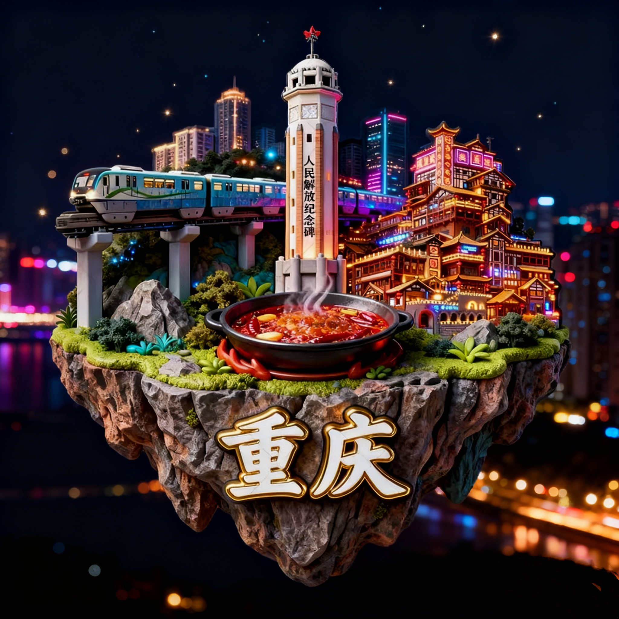 重庆李子坝洪崖洞新款金属磁吸浮雕冰箱贴纪念品文创伴手礼装饰贴