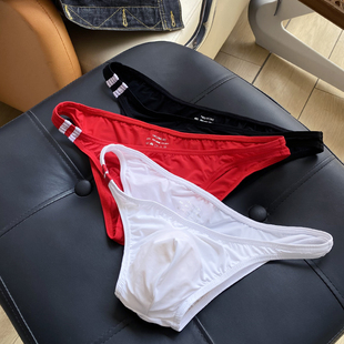 3条薄款半透性感男生小三角内裤低腰冰丝透气男士底裤头青年运动