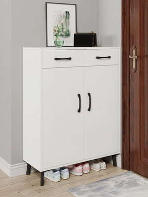 家用门口外长45/55cm简约现代收纳白色鞋柜入户型窄高大容量鞋架