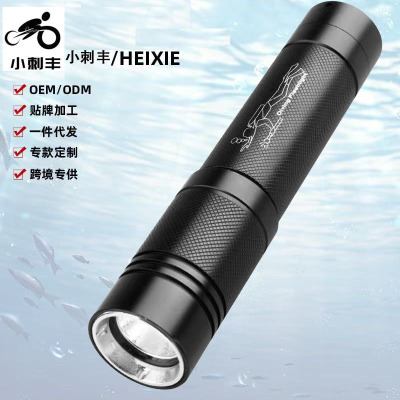 水陆两用潜水手电筒可充电强光led定焦超亮远射聚光深潜50米防水