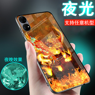 适用华为pura80手机壳pura70外套p60新品p50招财貔貅p40麒麟p30夜光p20玻璃p10中国古风潮pura80pro男士女款