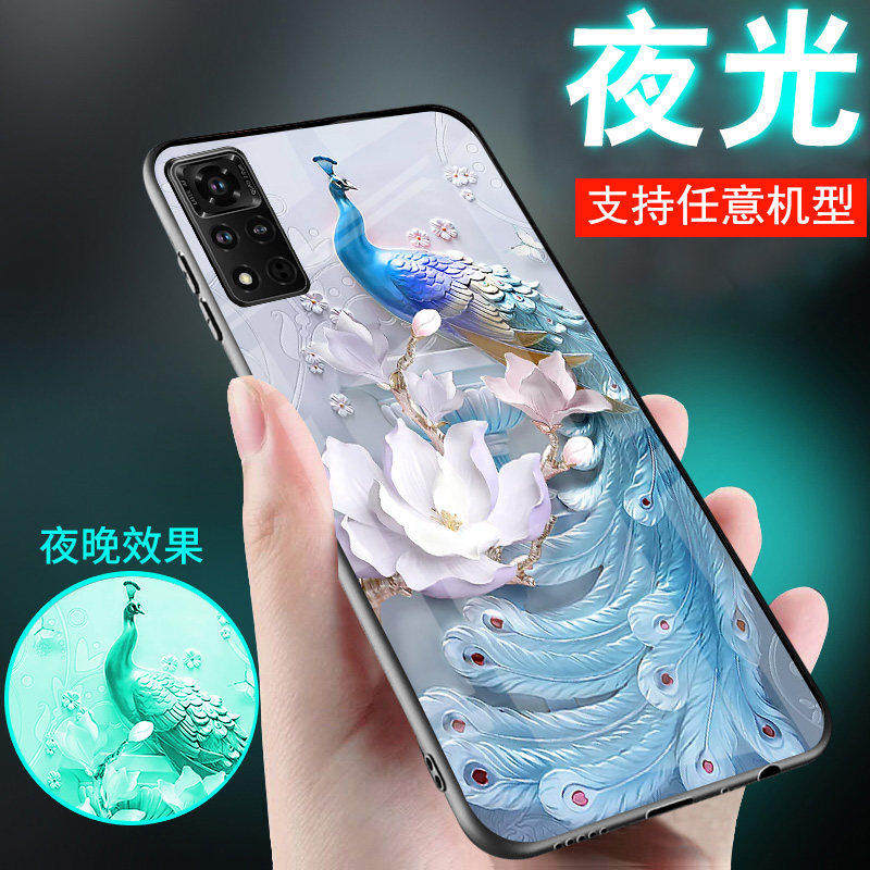 适用华为荣耀v40手机壳v30复古孔雀v40轻奢版v20保护套荣耀v30pro新品v9网红v10中国风潮男士9Play情侣女款5g