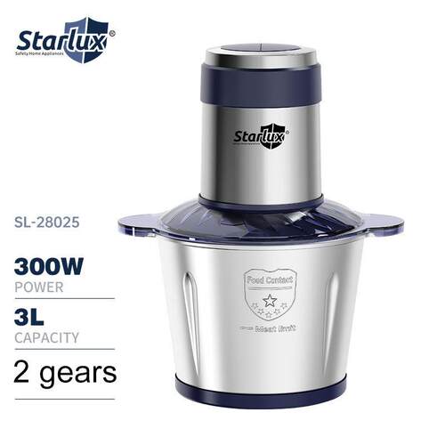 Starlux大容量钢杯绞肉机电动3L玻璃杯料理机厨房绞馅机家用破壁