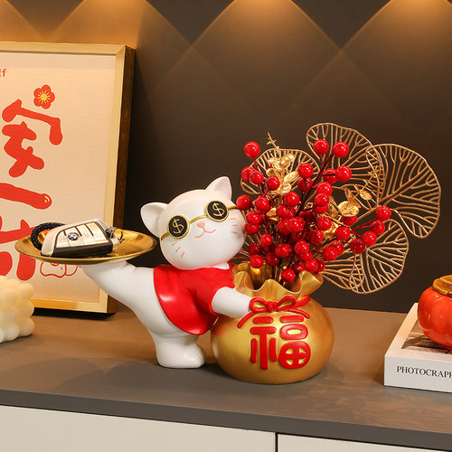 招财猫玄关摆件家居客厅装饰品