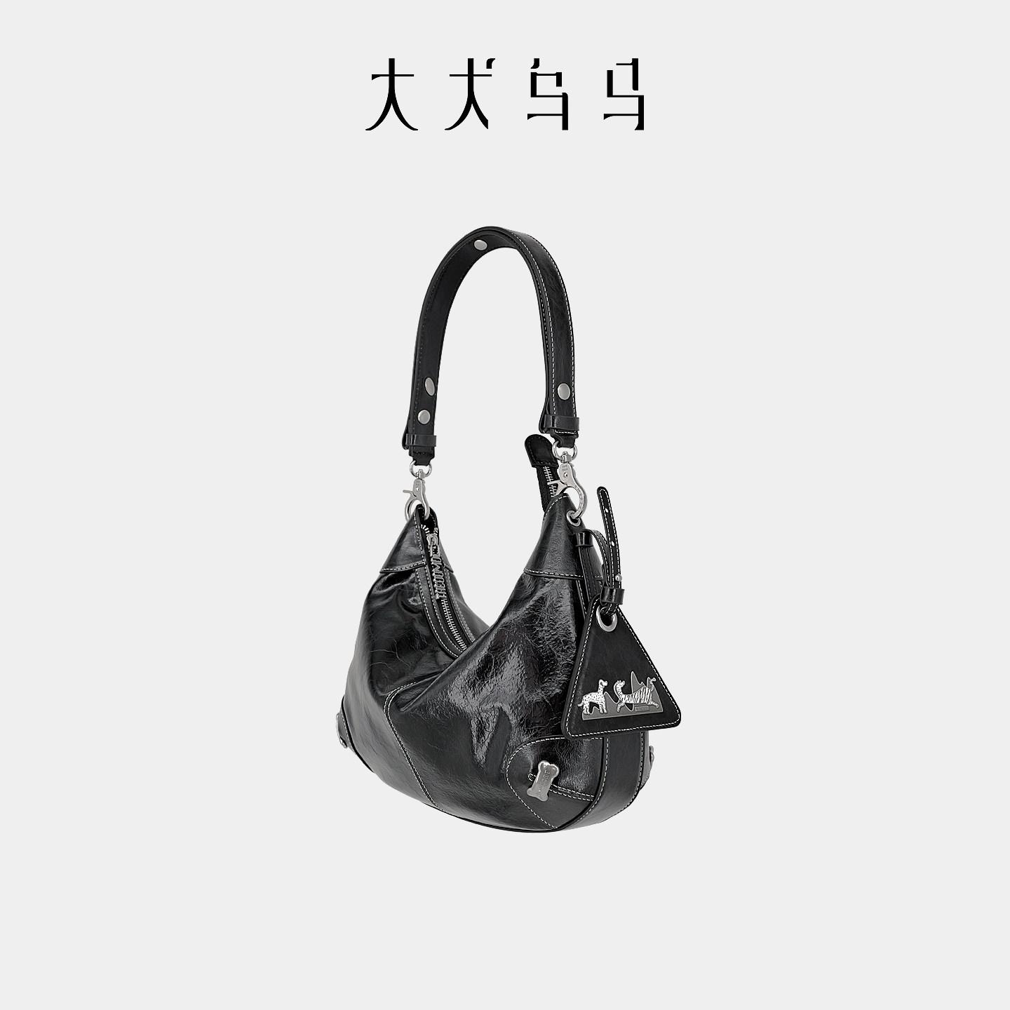 大犬乌马扁舟包2026新款饺子包高级质感HoBo包真皮单肩斜挎腋下包