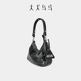 大犬乌马扁舟包2025新款 饺子包高级质感HoBo包真皮单肩斜挎腋下包