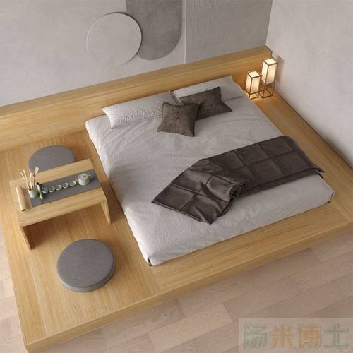 日式风特大床榻榻米低床2米3米双人落地板式床地铺地台矮床可定制