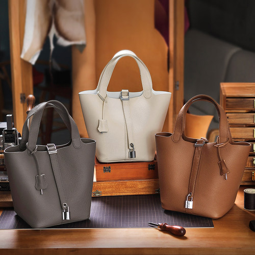 蠢小鱼togo头层牛皮diy菜篮子包