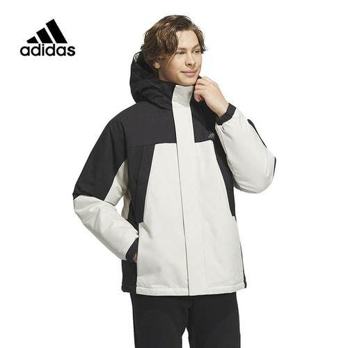 阿迪达斯羽绒服外套男24冬季保暖连帽休闲户外宽松运动夹克IL8920