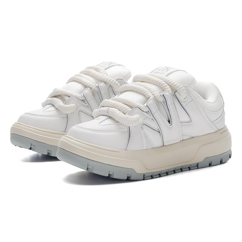 MLB男女情侣鞋2024秋季新款学长鞋时尚厚底运动休闲板鞋3ASXCLB4N