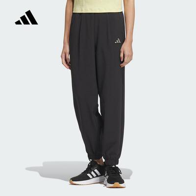 adidas阿迪达斯女裤2025夏季薄款速干透气梭织休闲运动长裤JM8777
