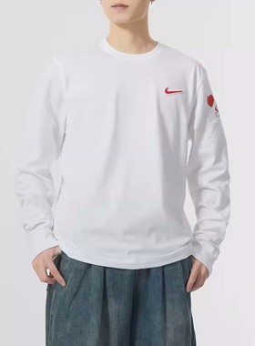 Nike/耐克长袖T恤男子新年款休闲运动服训练宽松圆领套头衫FV3994