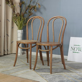 法式 复古实木餐椅中古家用餐桌椅藤椅美式 轻奢餐厅阳台椅子靠背椅