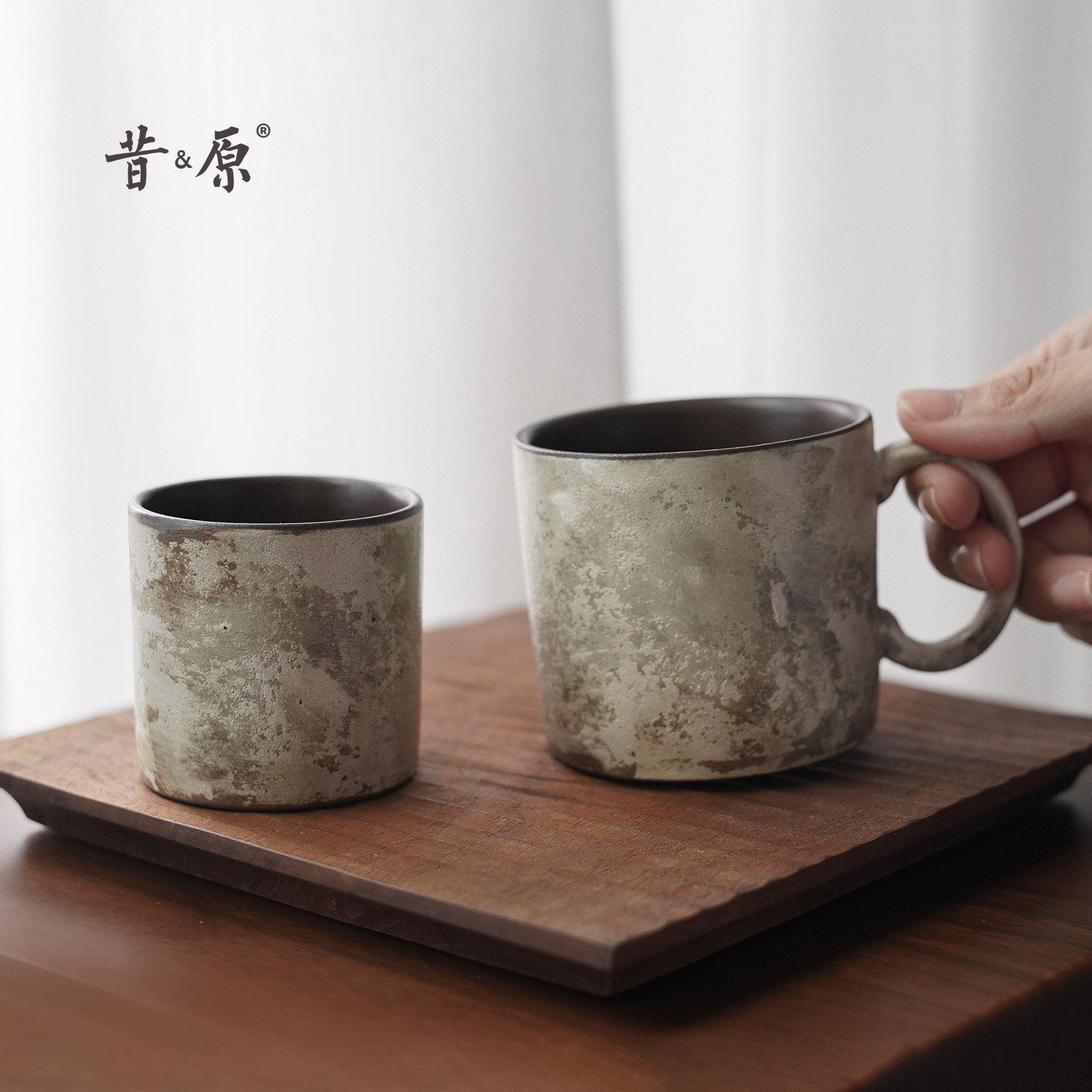 昔原 盘古系列 手作陶瓷咖啡杯 复古马克杯 中古风手冲咖啡分享杯