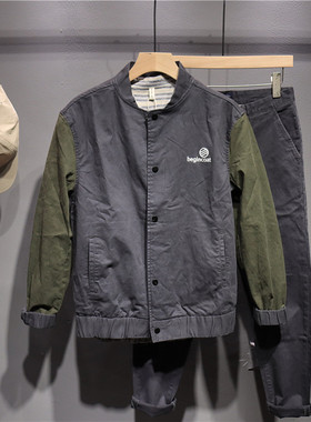 毒类 美式潮牌棒球服男 秋季青少年街头痞帅宽松棒球领夹克外套男