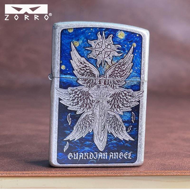 【直发】佐罗二代星空下的天使IP金古银Z2-1107A黄铜煤油火机