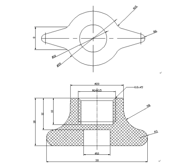 【zm116】蝶形螺帽注射模设计/cad图纸说明书资料