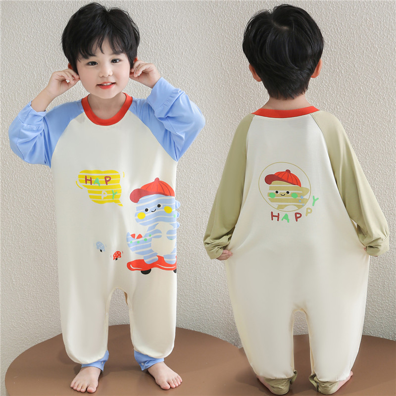 2025新款春季卡通连体衣男女童可爱宝宝外出服长袖爬服舒适透气
