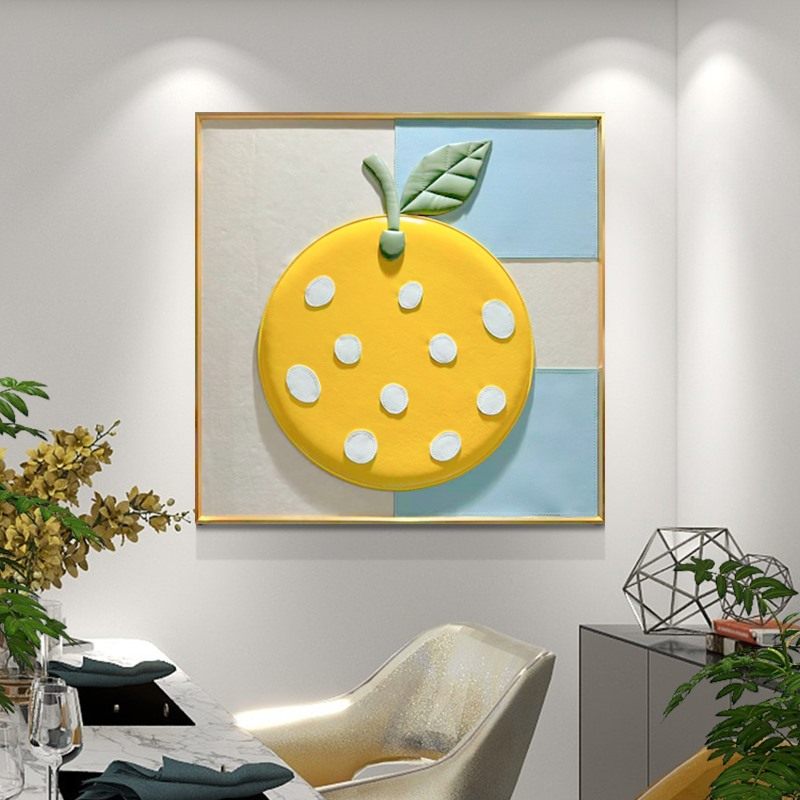 简约清新餐厅背景墙装饰画轻奢高级感饭厅挂画3D立体创意浮雕壁画