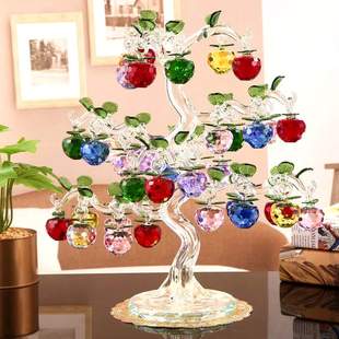 水晶球苹果树创意摆件高档酒柜客厅家居装饰品个性房间桌面电视柜