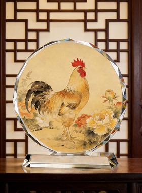 雄鸡祥瑞摆件电视柜摆放国风金鸡吉祥物一鸣惊人旺家工艺陈设摆件
