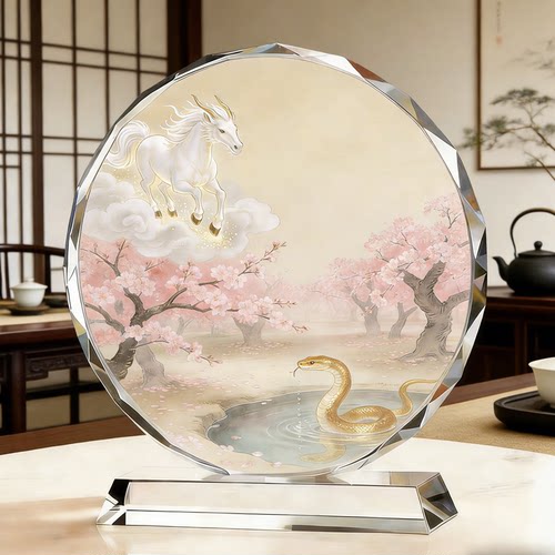 新春乔迁送礼龙马衔春吉祥摆件礼