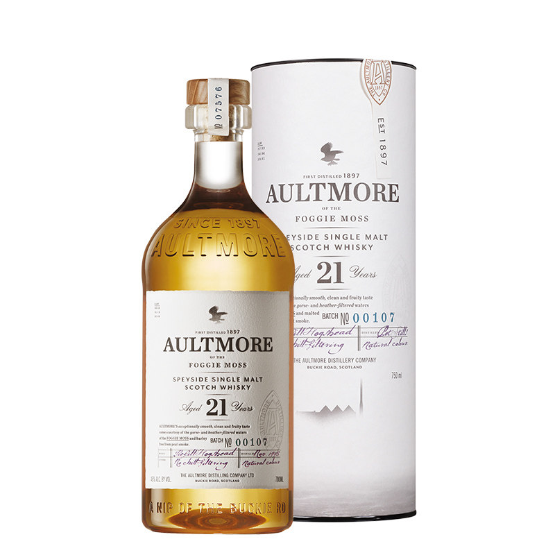 Aultmore欧摩21年斯贝塞单一麦芽苏格兰威士忌 英国原装进口700ml
