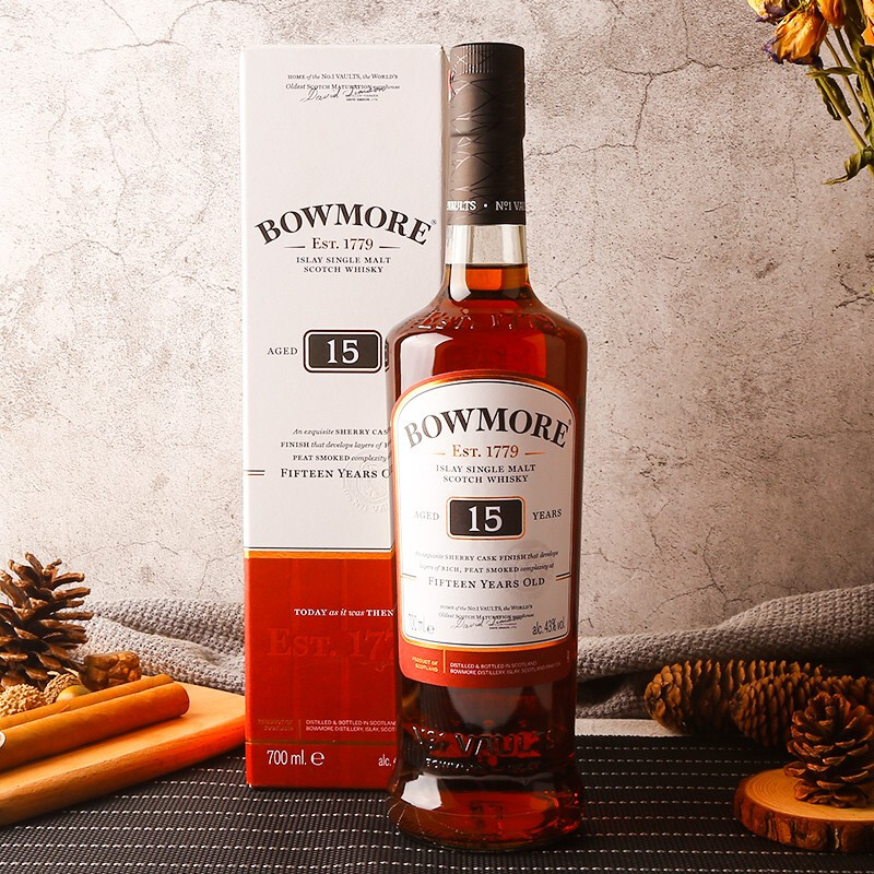 宾三得利波摩 Bowmore15年单一麦芽12年18年 苏格兰威士忌 700ml