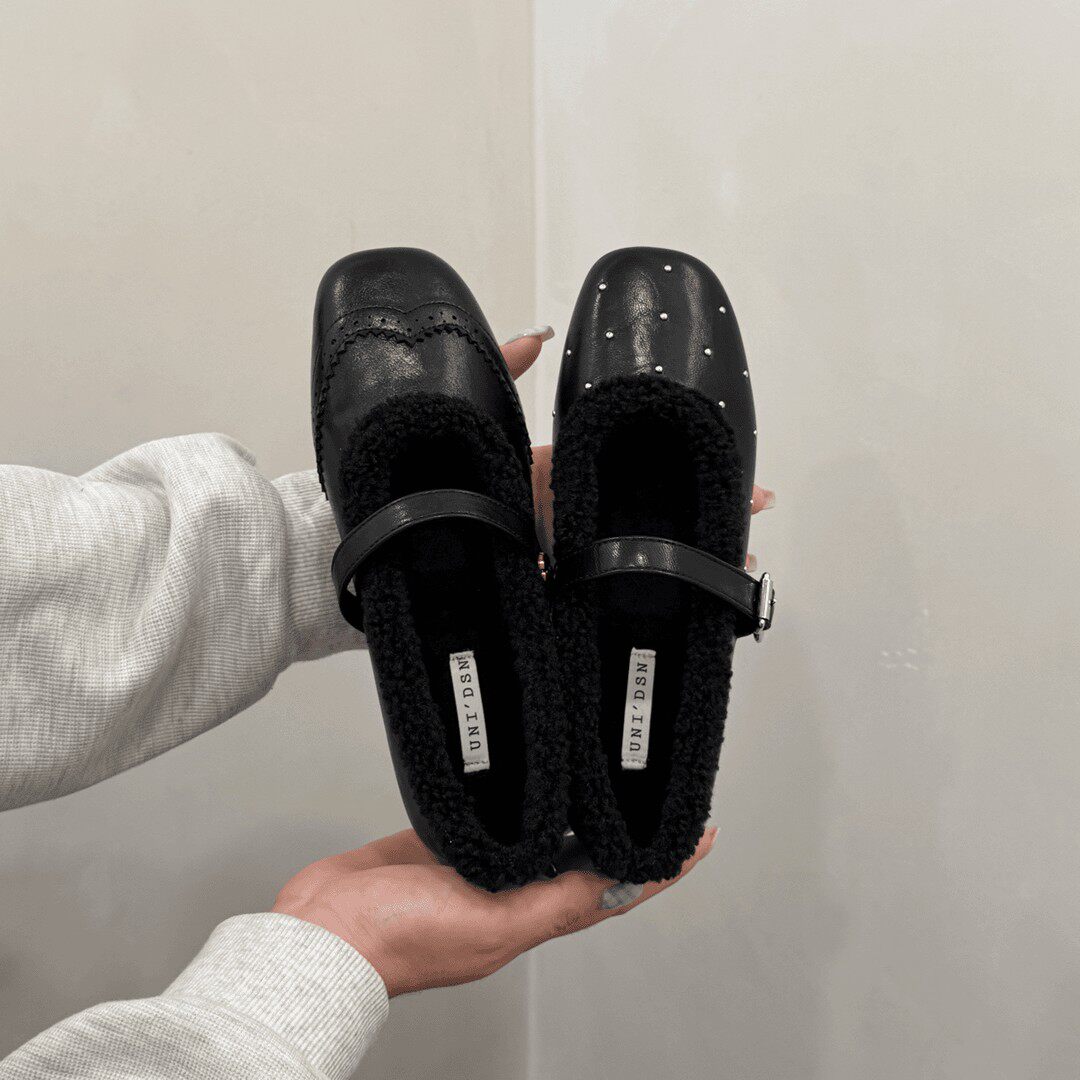 2025冬季新款黑色内增高一字扣法式玛丽珍鞋女加绒毛毛鞋保暖单鞋,女鞋,玛丽珍鞋,淘宝优惠券,粉丝福利购,淘宝优惠卷