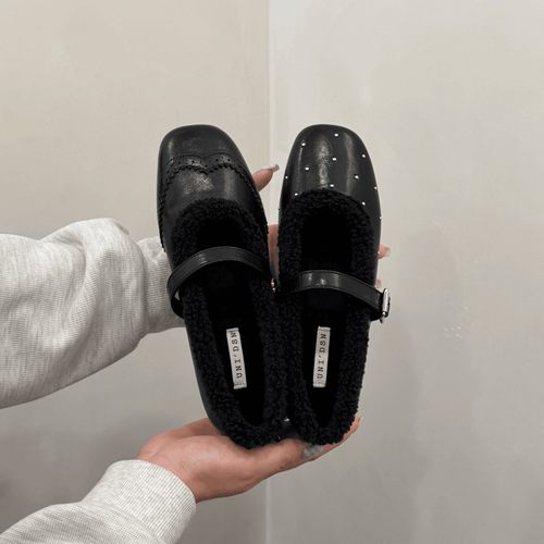 内增高一字扣玛丽珍鞋女