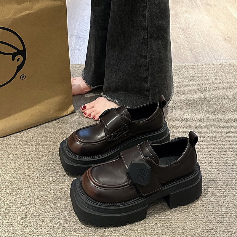 英伦风小皮鞋2025春季新款松糕厚底复古单鞋JK百搭粗跟乐福鞋女,女鞋,松糕（摇摇）鞋,淘宝优惠券,粉丝福利购,淘宝优惠卷