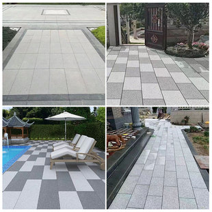 地铺石300x600x18户外园林砖广场砖石英砖PC砖芝麻灰瓷砖地砖防滑