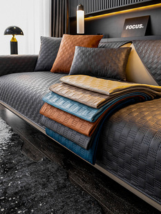 通用科技布现代高档轻奢风防水防滑垫不粘毛皮坐垫套罩 沙发垫四季