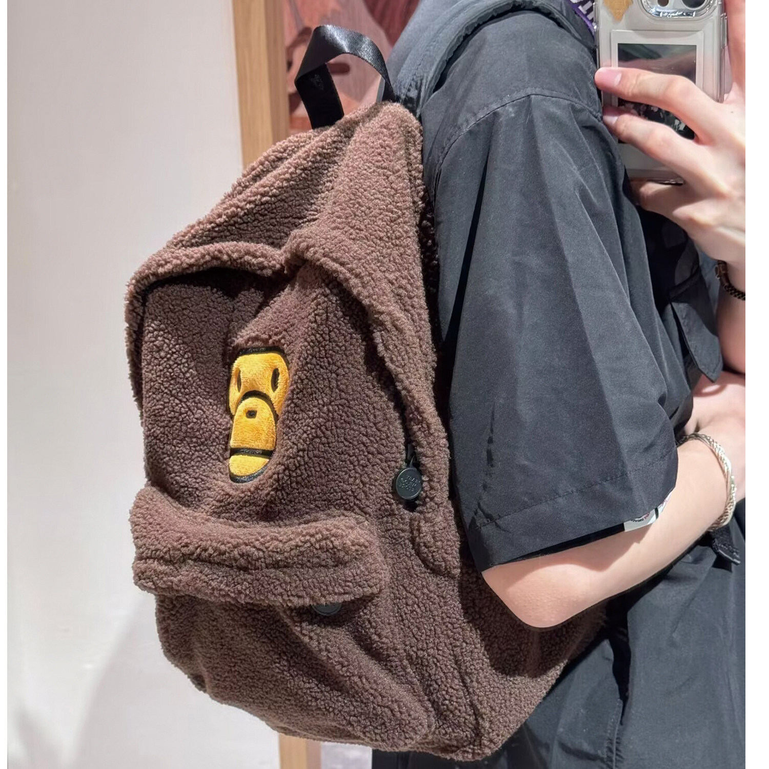 thumbnail for baby milo bag 2026 new cartoon monkey student backpack plush backpack large capacity plush school bag