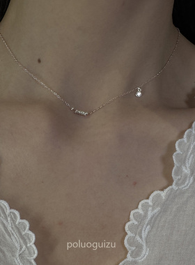 《轮回》原创小众通体s925银锆石项链锁骨链日常精致叠戴不掉色